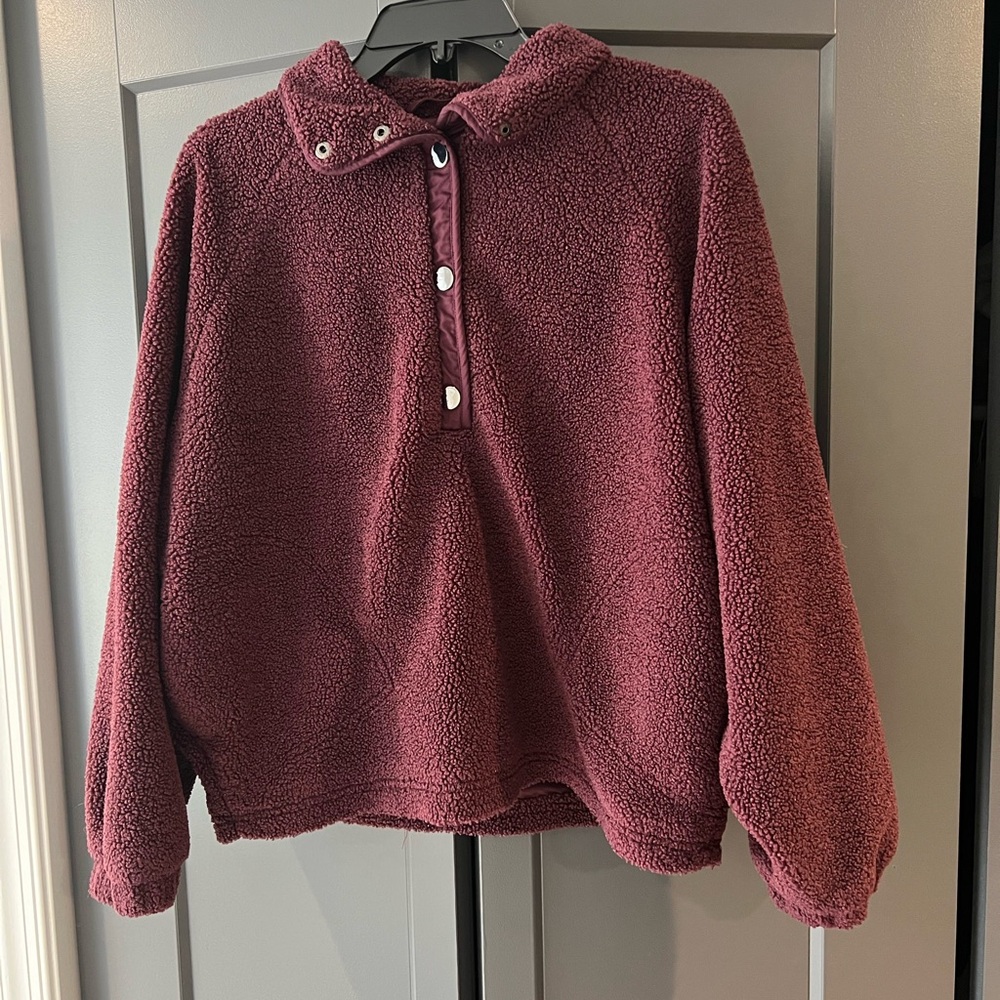 Women's Burgundy Fleece Jacket